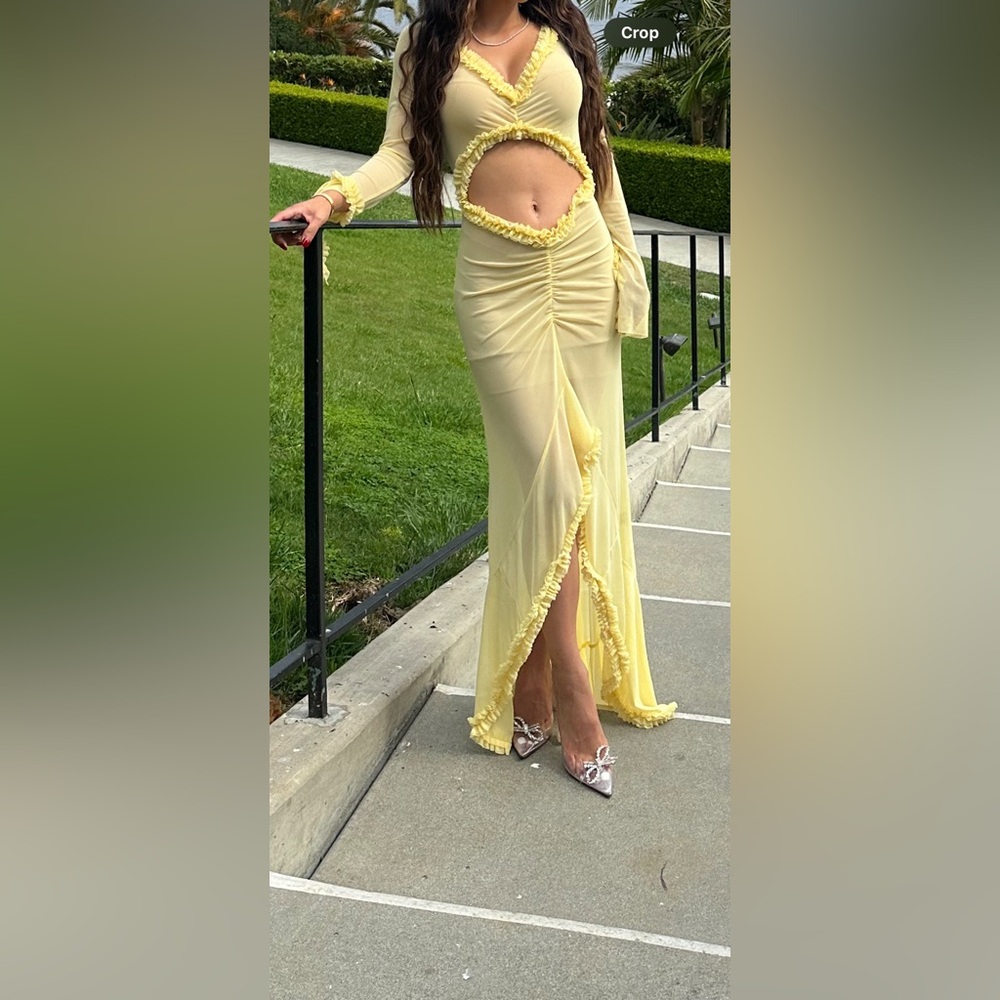 Yellow Cut-Out Maxi Dress